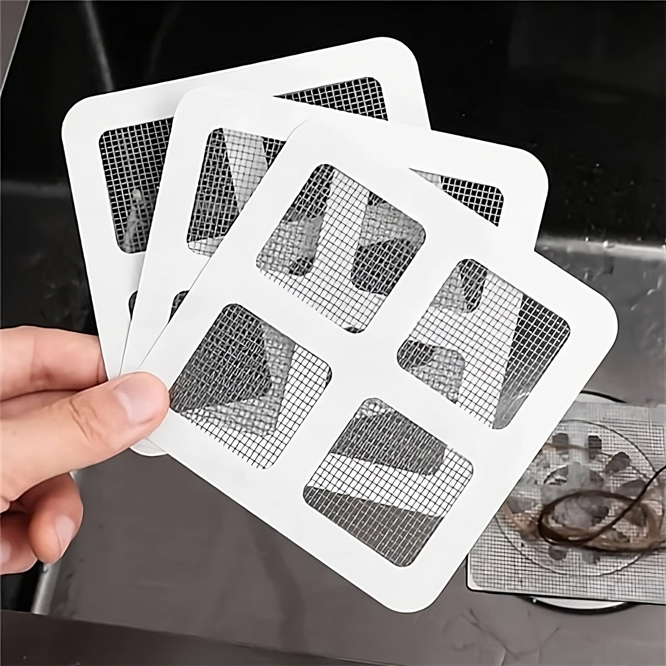 10/20 Pack Disposable Shower Drain Hair Catcher,Sink Sticker (4" X 4")